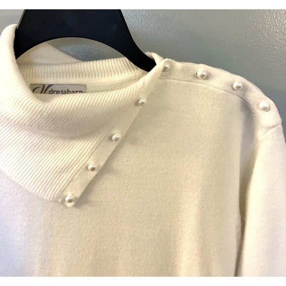 Vintage Dress Barn Womens Winter White Sweater Roll Neck Size XL - Picture 4 of 7